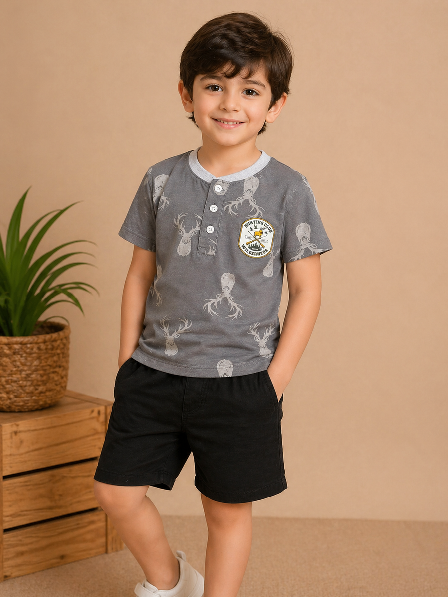 Boys Graphic Sleeveless Henley