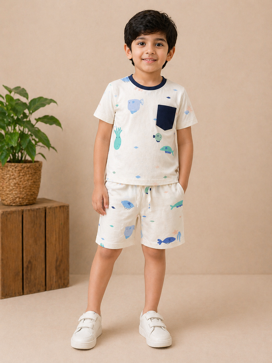 Boys Printed T-Shirt & Short Set