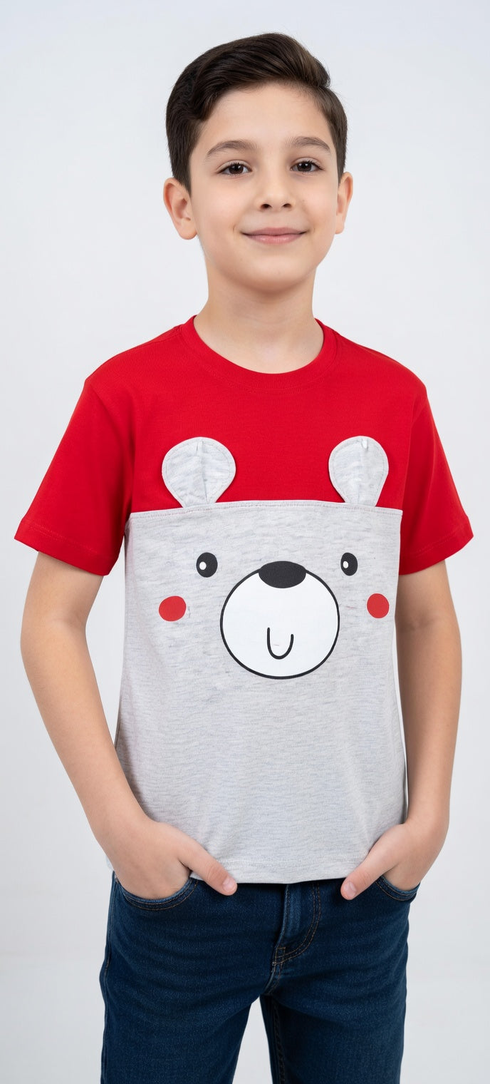 Boys Bear Print T-Shirt
