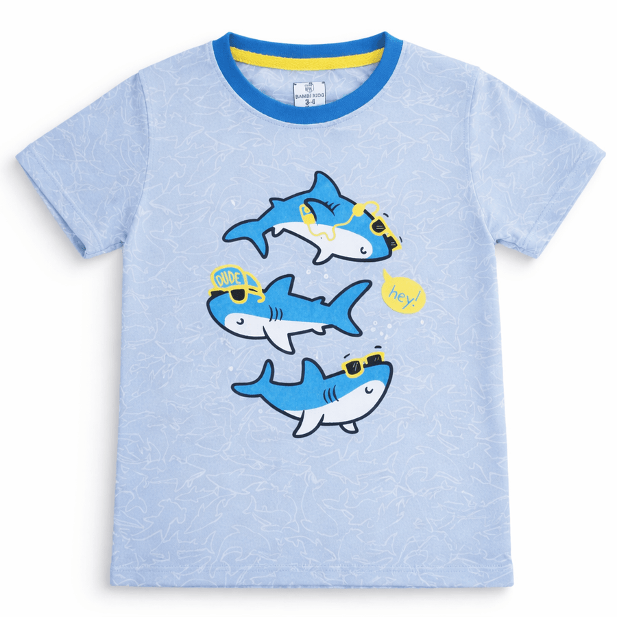 Boys Shark Printed T-Shirt